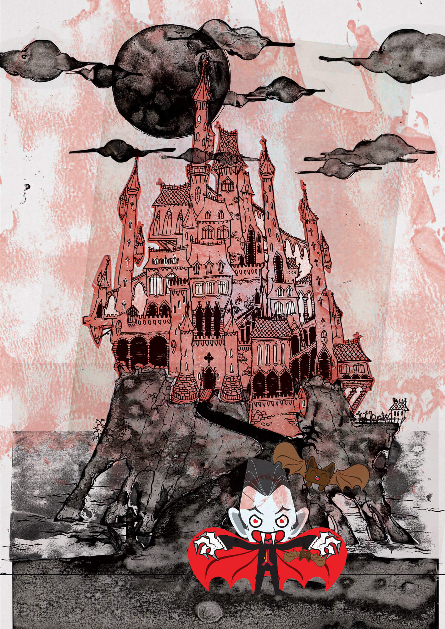 Illustration Dracula et son château